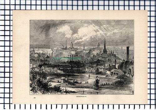 (6404) Birmingham  -  1892 Antique Print