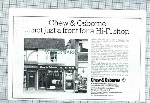 (C60) Chew and Osborne Hi Fi Shop Epping High Street Essex  - 1973 Clip
