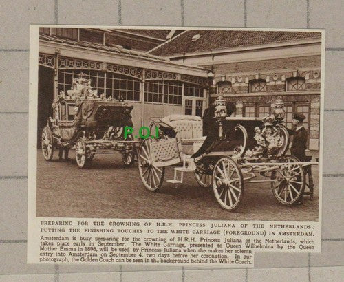 C1920) HRH Princess Juliana Netherlands White Carriage Amsterdam - 1948 Clip