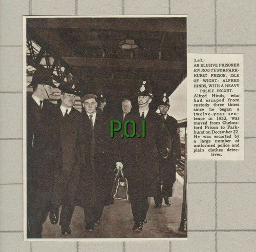 Alfred Hinds Pankhurst Prison Isle of Wight -  1961 Small News Clipping