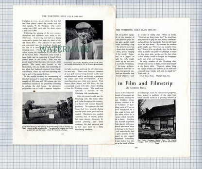 (6776) The Worthing Golf Club Sussex John Forbes Fred Pratt - 1953 Article
