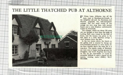 C1871) Huntsman and Hounds Pub Althorne Essex Lawling Hall May Heaser 1964 Clip