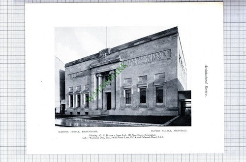 Masonic Temple Birmingham / First Church Christ Scientist Bournemouth - c.1928