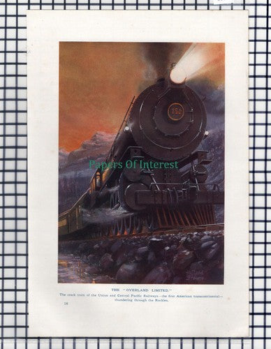 The Overland Limited Union Central Pacific Railway -  c.1950s   Print