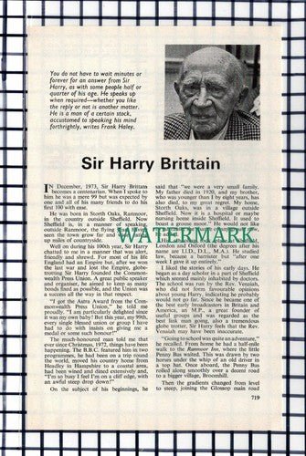 C6920) Sir Harry Brittain - 1973 Small Article