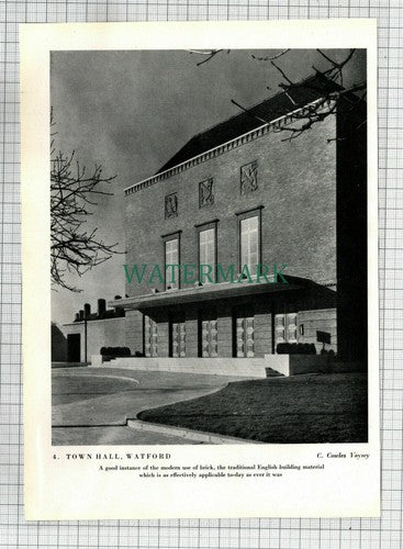 (7898) Watford Town Hall  / Norwich City Hall - c.1945 Book Print