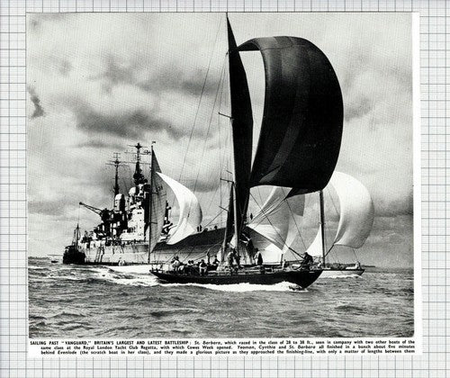 Vanguard Ship Battleship &  St Barbara Yacht Regatta   - 1950 Cutting