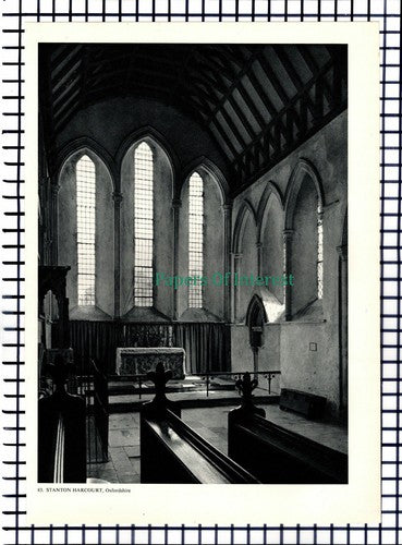 X1448) Stanton Harcourt Oxfordshire Church - 1950s Book Print