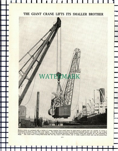 (7095) George V Dock London Hercules Crane   - c.1940 Book Print