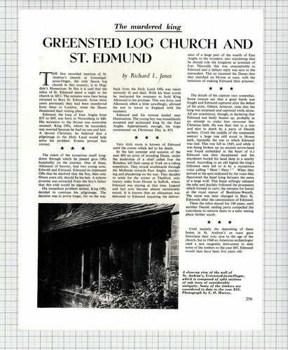 St Andrew's Church Greensted Juxta Ongar Essex King Edmund - 1964 Article