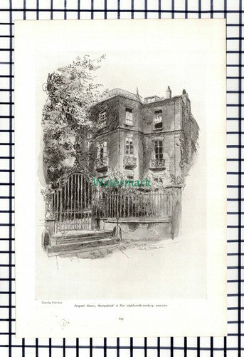 C6302) Frognal House Hampstead  /   Spaniards Inn  - c.1909 Print