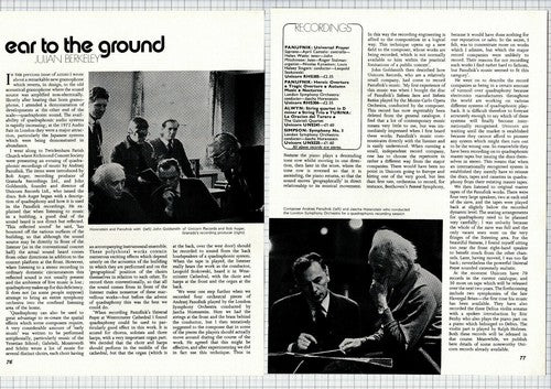Unicorn Records Horenstein Panufnik John Goldsmith Bob Auger -  1973 Article