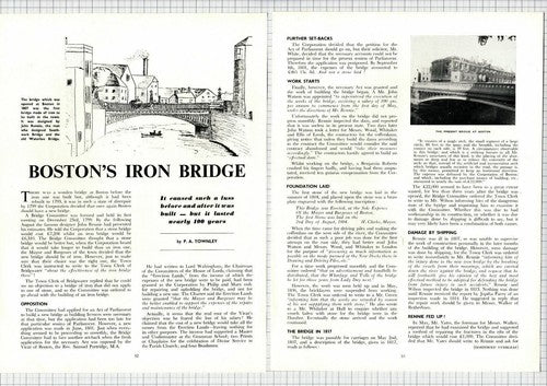 Boston Lincolnshire Iron Bridge   - 1966 Magazine Cutting