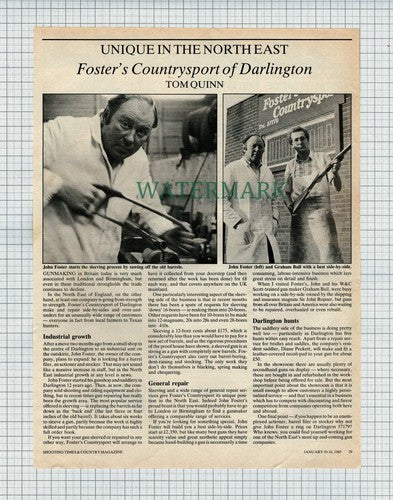 X1506) Foster's Countrysport of Darlington John Foster Graham Bull  1985 Article