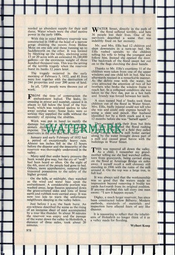 C6973) Holmfirth Yorkshire Floods Wylbert Kemp - 1973  Article