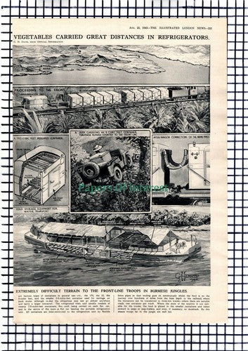 Burma WW2 Troops Food Provisions Transport System - 1945 Article / Print
