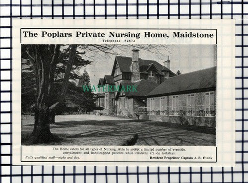 C7308) The Poplars Private Nursing Home Maidstone Capt JE Evans - 1966 Cutting