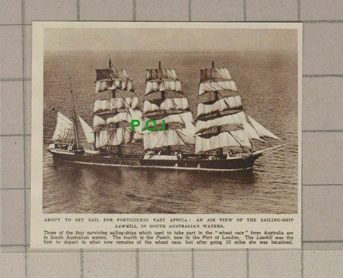 C1711) Sailing Ship LAWHILL Wheat Race Australia   - 1948 Clip