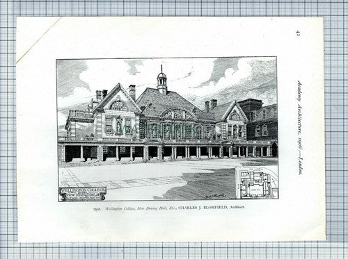(2548) WELLINGTON COLLEGE / St Mary's Training College Newcastle -  1906 Print