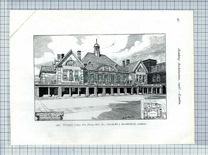 (2548) WELLINGTON COLLEGE / St Mary's Training College Newcastle -  1906 Print