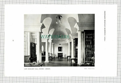 X1928) Lady Margaret Hall Oxford Prof Reginald Blomfield - 1911 Picture Article