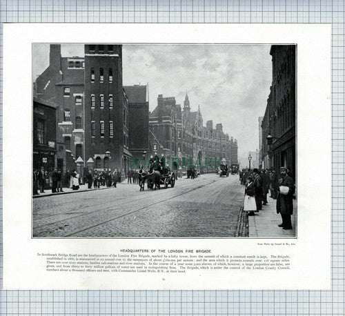 X1902) West India Import Dock / London Fire Brigade Southwark c.1900 Book Print