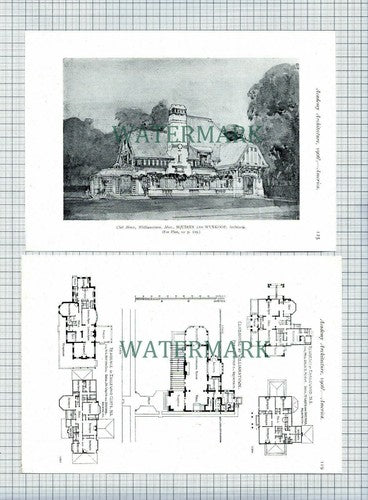 Englewood Cliffs New Jersey  / Club House Williamstown Mass - 1906 Print