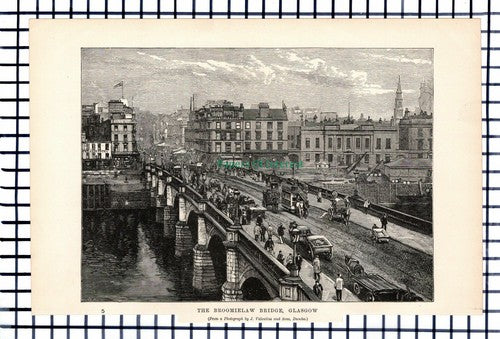 (6380) The Broomielaw Bridge Glasgow -  1891 Print