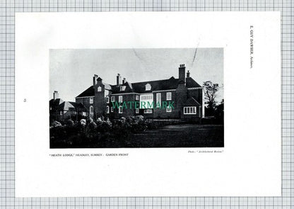 X1913) Heath Lodge Headley Surrey E Guy Dawber - 1911 Picture Article