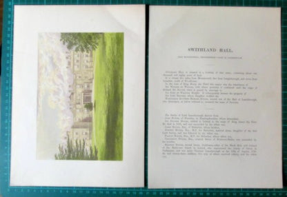 (6208) Swithland Hall Mountsorrell Leicestershire - c.1880 Print And Article