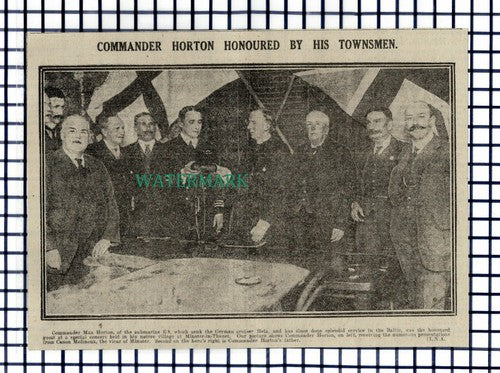 (8275) Comm Max Horton Submarine E9 Hela Minster Thanet Molineux - 1916 Cutting