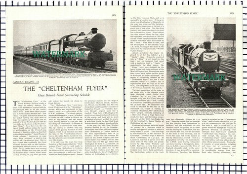 (7371) The Cheltenham Flyer GWR Railway Train  ~    6-Side 1930s Article