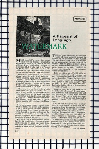 C7186) Badsworth Hall Heywood-Jones - 1969 Cutting
