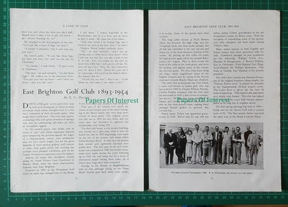 (6782) East Brighton Golf Club R A Whitcombe - 1954 Article