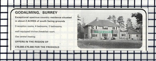 C7340) Godalming Surrey House Sale Advert - 1978 Cutting