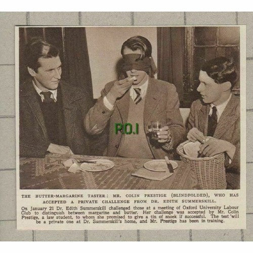 C251) Colin Prestige Butter Tasting Dr Edith Summerskill Oxford - 1949