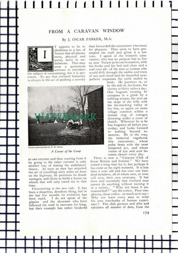 (7645) Early Caravanning J Oscar Parker   -   c.1911  Article
