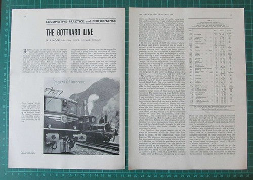 The Gotthard Line Switzerland Railway - 1968 Article