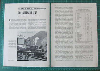 The Gotthard Line Switzerland Railway - 1968 Article