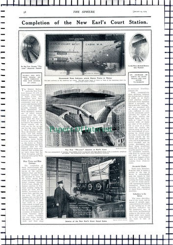 EARL'S Court Station Railway Junction -  1914 News Page / Print