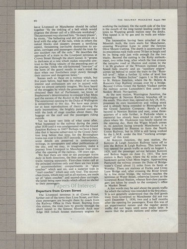 The Liverpool & Manchester Railway Moorish Arch - 1960s Article
