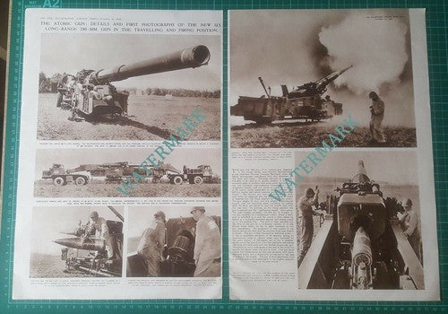 Aberdeen Proving Grounds Maryland  First Atomic Gun 280MM  - 1952 Article
