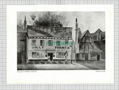 (8595) Boulter's Lock Maidenhead / Jolly Farmer Farnham - 1948 Cutting / Print