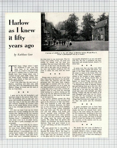Harlow Essex Kathleen Geer  - 1965 Article