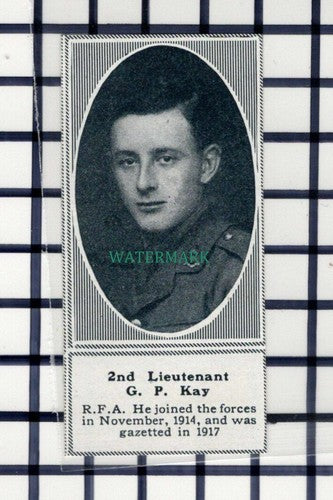 C6192) 2nd Lt G P Kay RFA  - 1919 Small Cutting