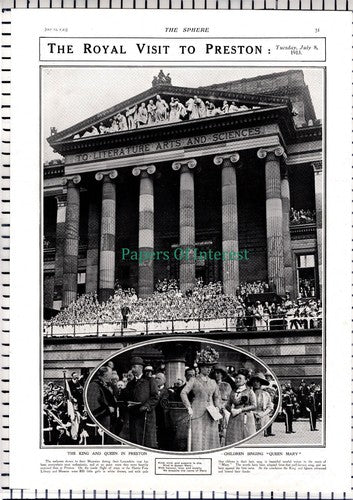 Harris Free Library & Museum Preston Lancashire Queen Mary -  1913 News Page