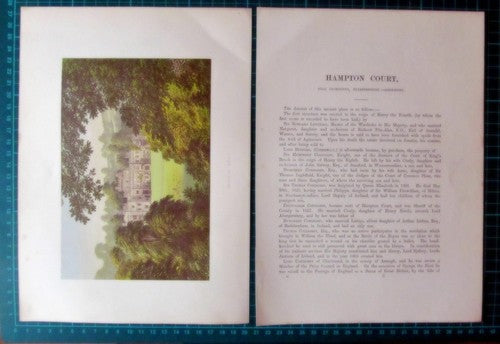(6222) Hampton Court Leominster Herefordshire - c.1880 Print And Article
