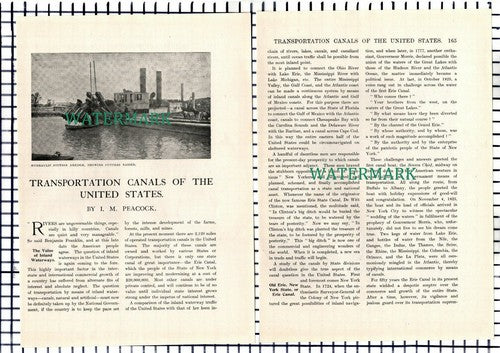 (8424) Transportation Canals United States - c.1930s Article
