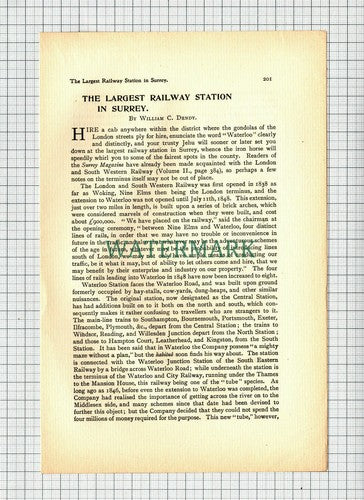 (6676) Waterloo Railway Station    - 1901 Article