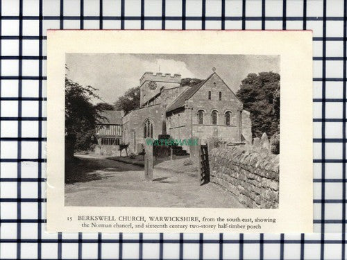 C6351) Berkswell Church Warwickshire  - c.1949 Cutting